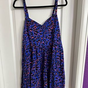 Torrid size 1 blue cheetah midi dress